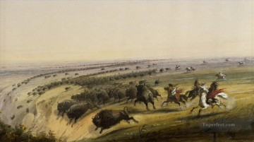 Clásico Painting - alfred jacob miller cazando búfalos walters